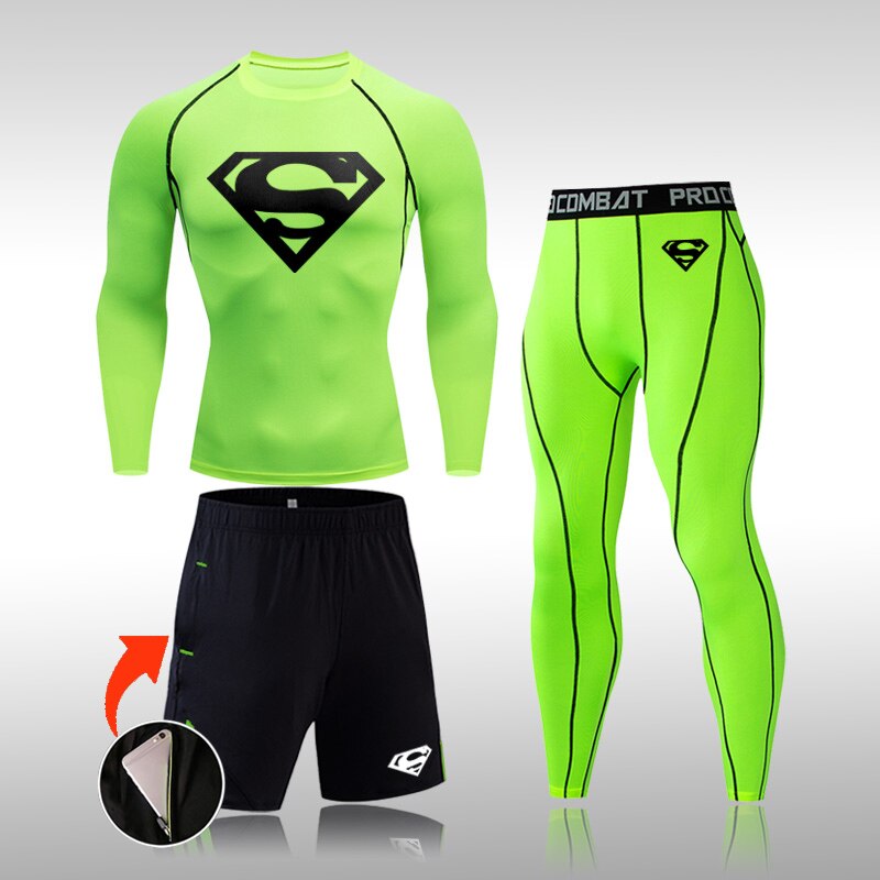 Tracksuit Men Sports Suit Gym Fitness Compression Clothes Running Jogging Sportwear Exercise Workout Rashguard Tights