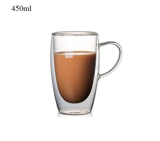 Transparent glasses Heat-resistant Double Glass Beer Handmade Milk Drinking Cup glass drinkware glass coffee cup