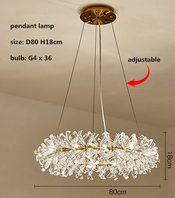 Post Modern Lustre K9 Crystal G4 Led Chandelier Foyer Luxury Plate Gold DIY Circle Chandelier Lighting Led Droplight Lamparas