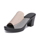 GKTINOO Women's Slippers Sandals 2021 Summer 8cm High Heels Women Shoes Woman Slippers Summer Sandals Fashion Shoes