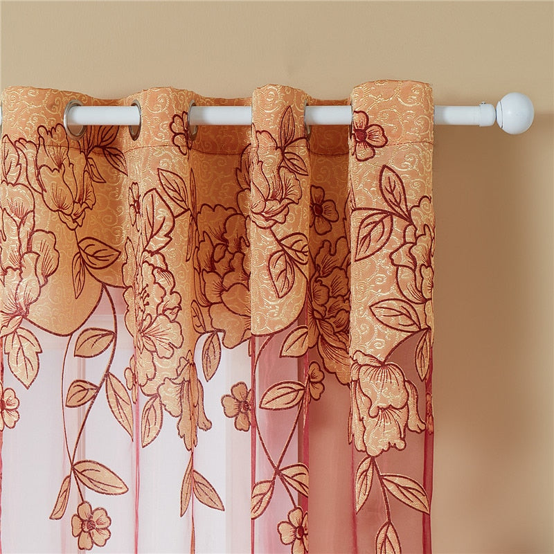 YokiSTG Modern Luxury Embroidered Sheer Curtains for Living Room Bedroom Kitchen Door Tulle Curtains Drapes Window Treatments