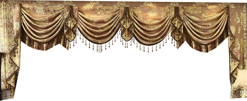 2021 New Curtains for Living Room Dining Room High-grade Contracted European Valance Golden Door Curtains Bedroom Window Luxury