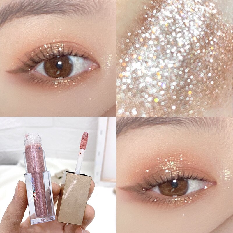 1PC Liquid Eyeshadow Glitter Pigment Pearlite Sequins Pearlescent Liquid Waterproof Lying Silkworm Crystal Highlight Liquid TSLM