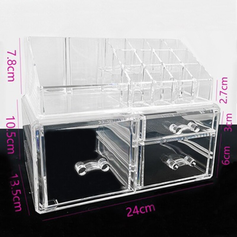 Makeup Organizer Cosmetic Storage Box Transparent Plastic Box Organizador Acrylic Desktop Jewelry Bathroom Multifunctional