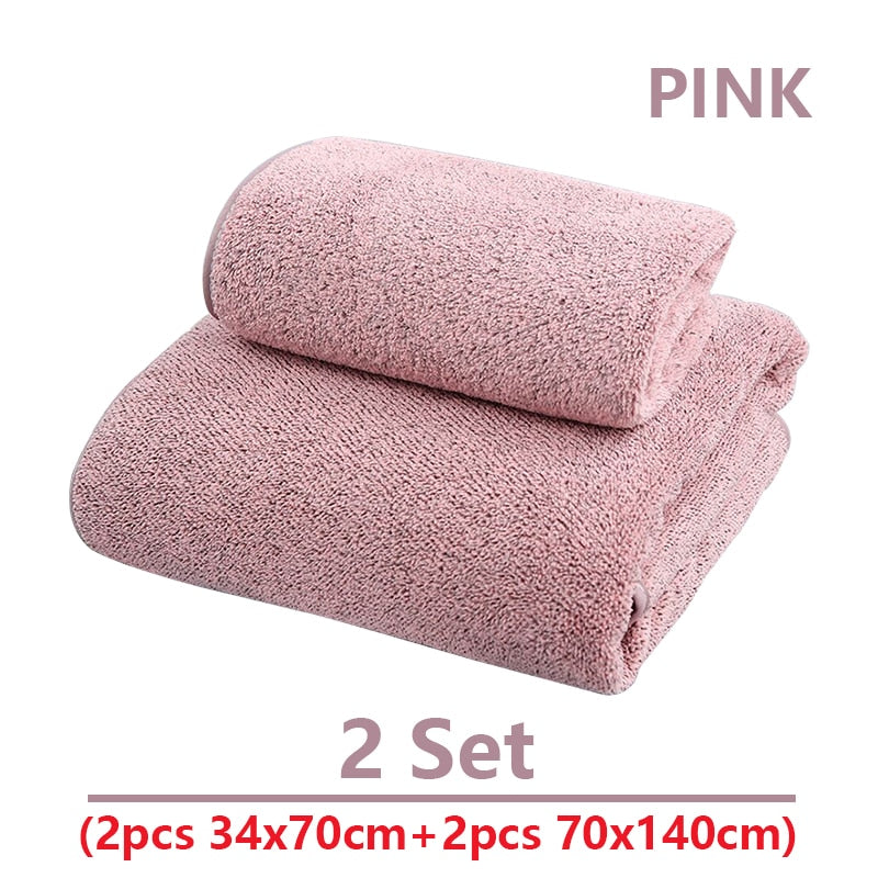 70x140cm Bamboo Charcoal Coral Velvet Bath Towel Adult Soft Absorbent Microfiber Bamboo Fabric Towel Bathroom Bath Towel Sets