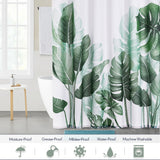 NICETOWN 60 Patterns Green Plant Shower Curtain Bathroom Waterproof Polyester Leaves 3D Printing Curtains for Bathroom Shower