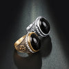 Wbmda Fashion Dubai Gold Men Ring Oval Black Stone Antique Ring Vintage Jewelry Wholesale 2019 New