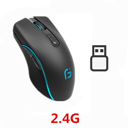 KuWFi Computer Mouse Bluetooth 4.0+ 2.4Ghz Wireless Dual Mode 2 In 1 Mouse 2400DPI Ergonomic Portable Optical Mice for PC/Laptop