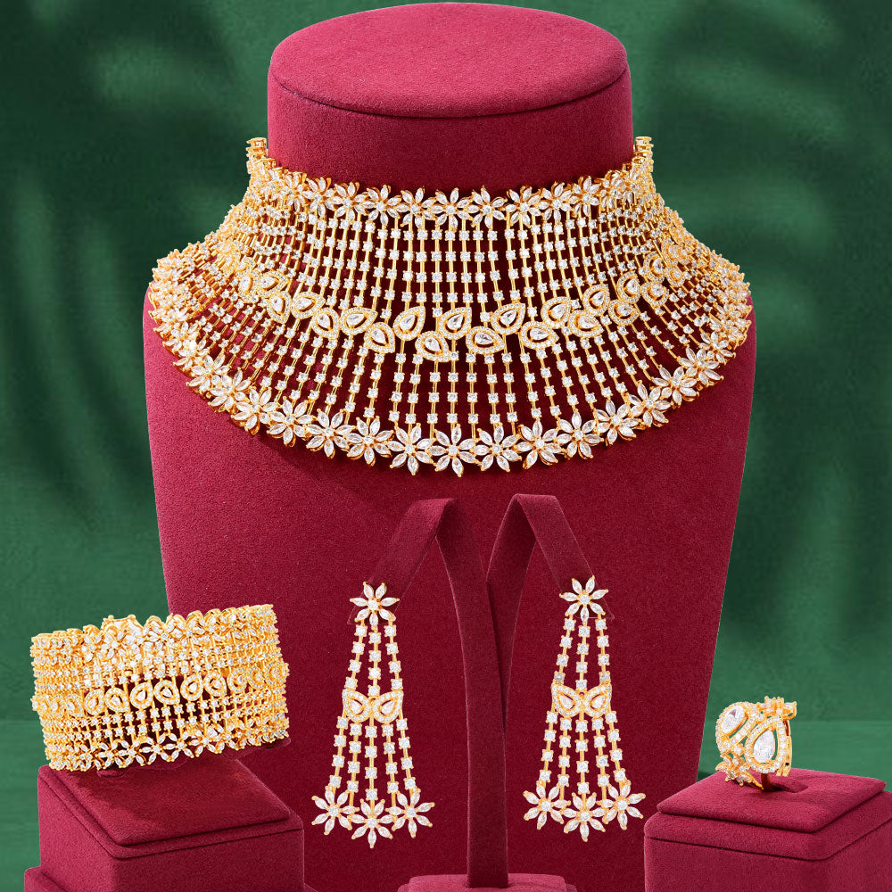 JEWELERY SET 4 PIECE  Chokers Jewelry Sets For Women Wedding Dubai Bridal Set 2022