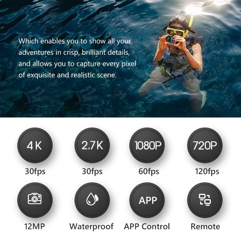 EKEN H9R H9 Action Camera Ultra HD 4K 30fps WiFi 2.0-inch 170D Underwater Waterproof Helmet Video Recording Cameras Sport Cam