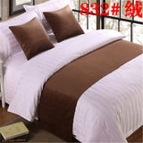 Cilected Solid Color Bedspread Protector Soft Velvet Bed Runner Throw Home Hotel Bedroom Runners Bed Tail Towel Bedding Decor