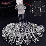 YouLaPan HP240 Golden Bride Hair Accessories Crystal Wedding Hair Jewelry Fascinator for Wedding Rhinestone Wedding Tiara