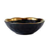 European Style Gold Side Black Plate Retro Tableware Matte Steak Dish Dessert Tray Kitchen Dinner Plates Ceramic Dishes Plates