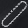 Hip Hop Men Chain 15MM Prong Cuban Chain 2 Row Iced Out Men's Necklace Rhinestone Zircon Paved Necklaces For Men