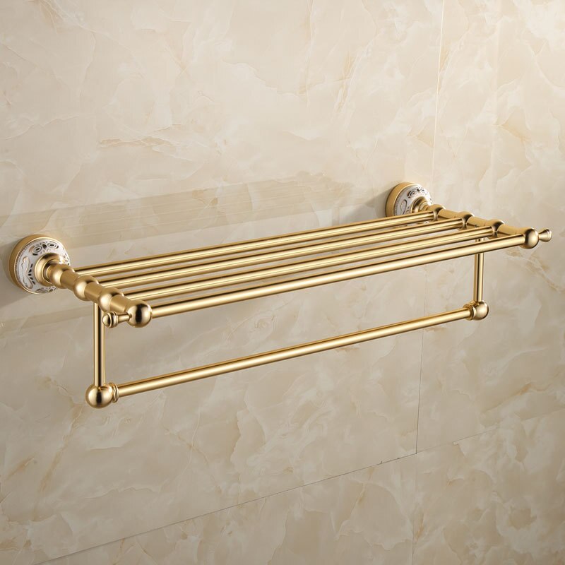 Bathroom Hardware Set Gold Towel Rack Paper Holder Towel Bar Corner Shelf Toilet Brush holder Robe Hook Bathroom Accessories