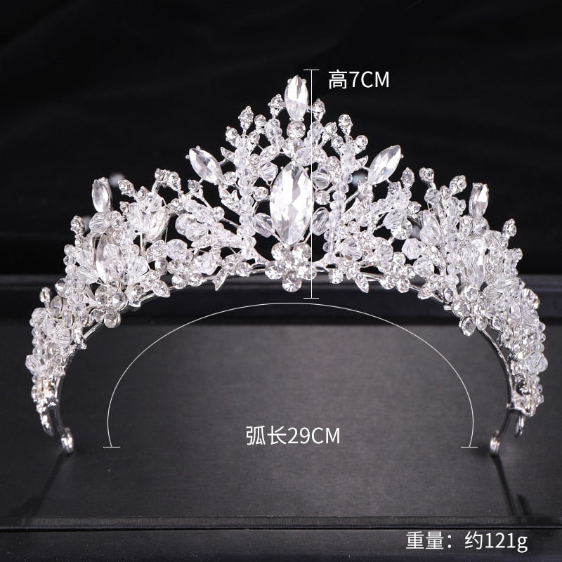 Wedding Crown Bridal Headpiece Gold Silver Color Rhinestone Crystal Diadem Queen Crown Princess Tiaras Wedding Hair Jewelry