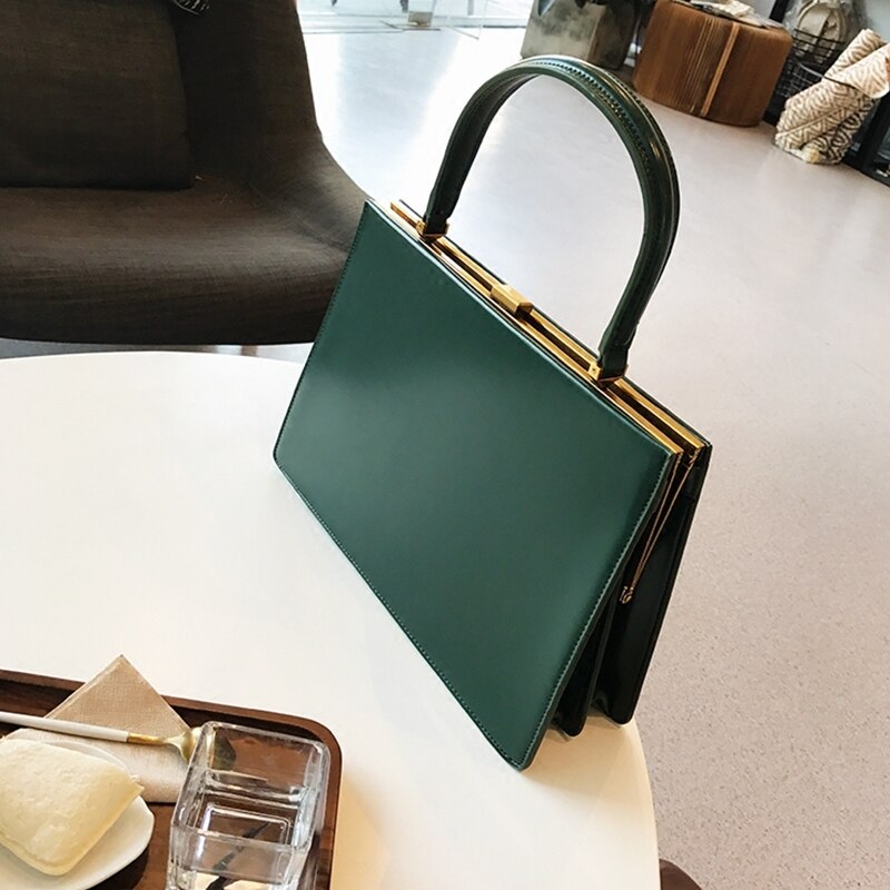 vintage big clip women handbags designer casual female large capacity tote luxury pu leather handbag ladies fashion purses 2021