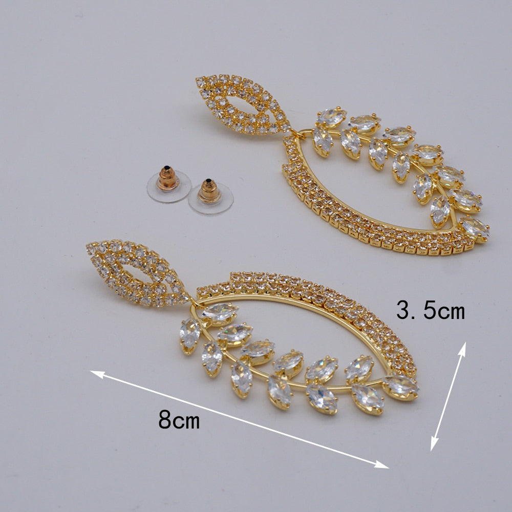 New Styles Long Metal Colorful Crystal Drop Earrings High-Quality Fashion Rhinestones Jewelry Accessories For Women Gift Party