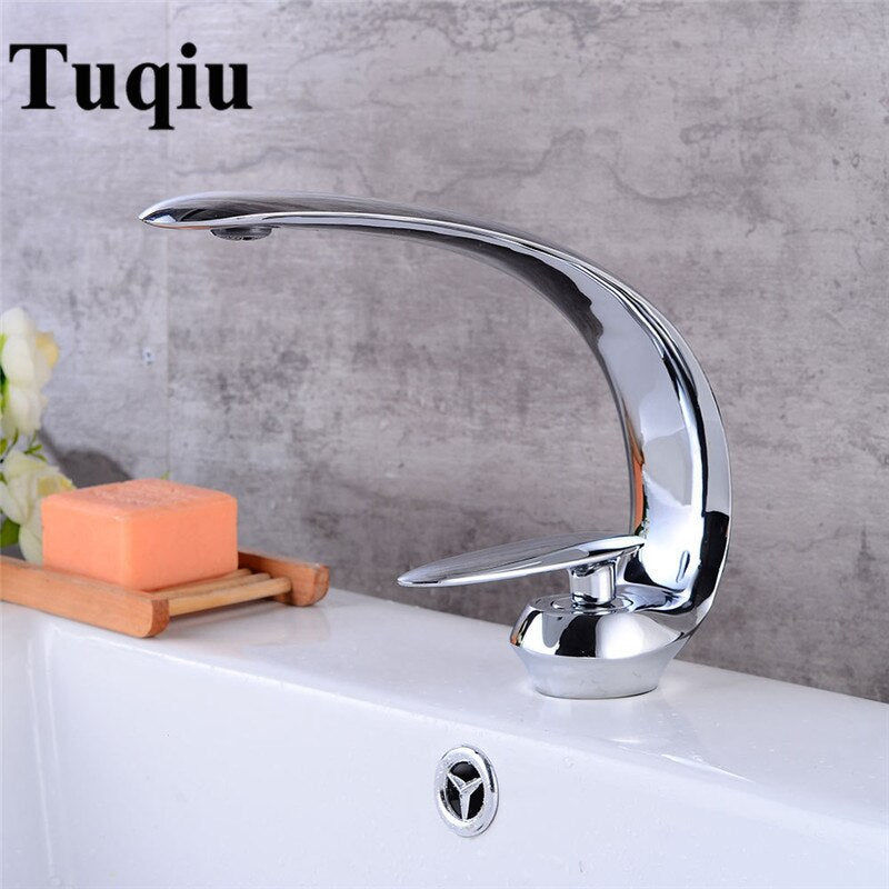 Rose Gold Basin Faucet Modern Bathroom Sink Mixer Tap Brass Wash basin Faucet Single Handle Single Hole Crane For Bathroom