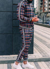 2022 New gyms Men's Sets 2 Pieces Sets Tracksuit Men's Jackets+Pants suit Sportwear Gentlemen Plaid Mens Sports Suit men Clothes