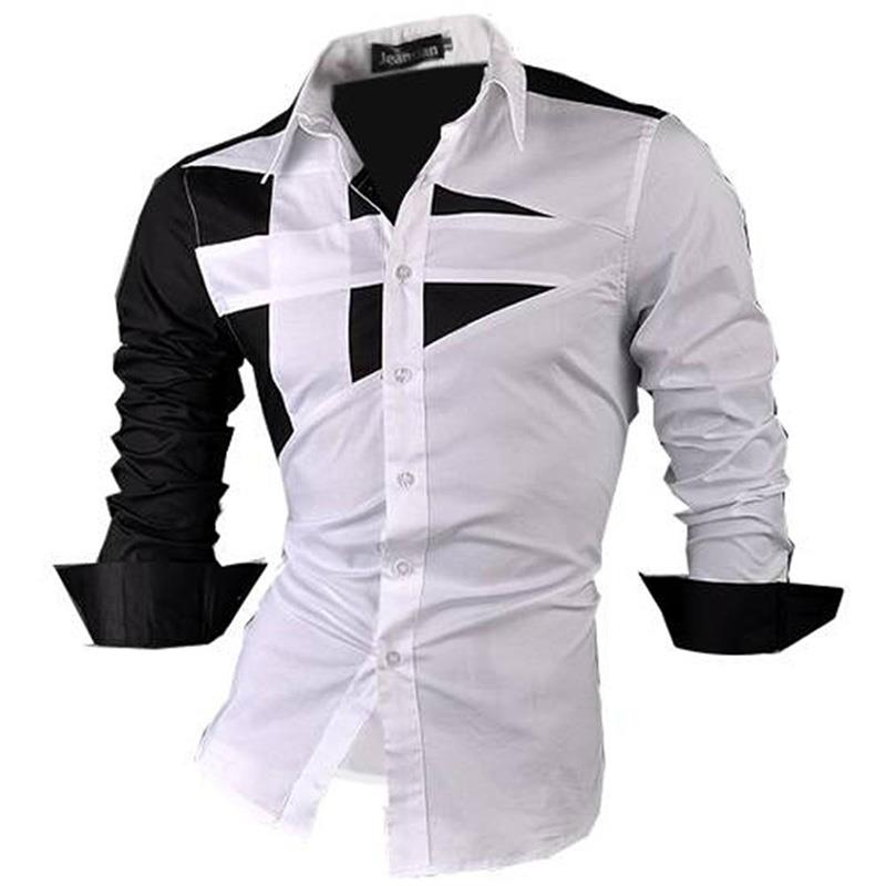 jeansian Spring Autumn Features Shirts Men Casual Long Sleeve Casual Slim Fit Male Shirts Zipper Decoration (No Pockets) Z015