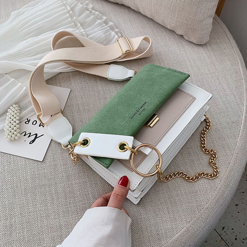 2019 new mini handbags women fashion ins ultra fire retro wide shoulder strap messenger bag purse simple style Crossbody Bags