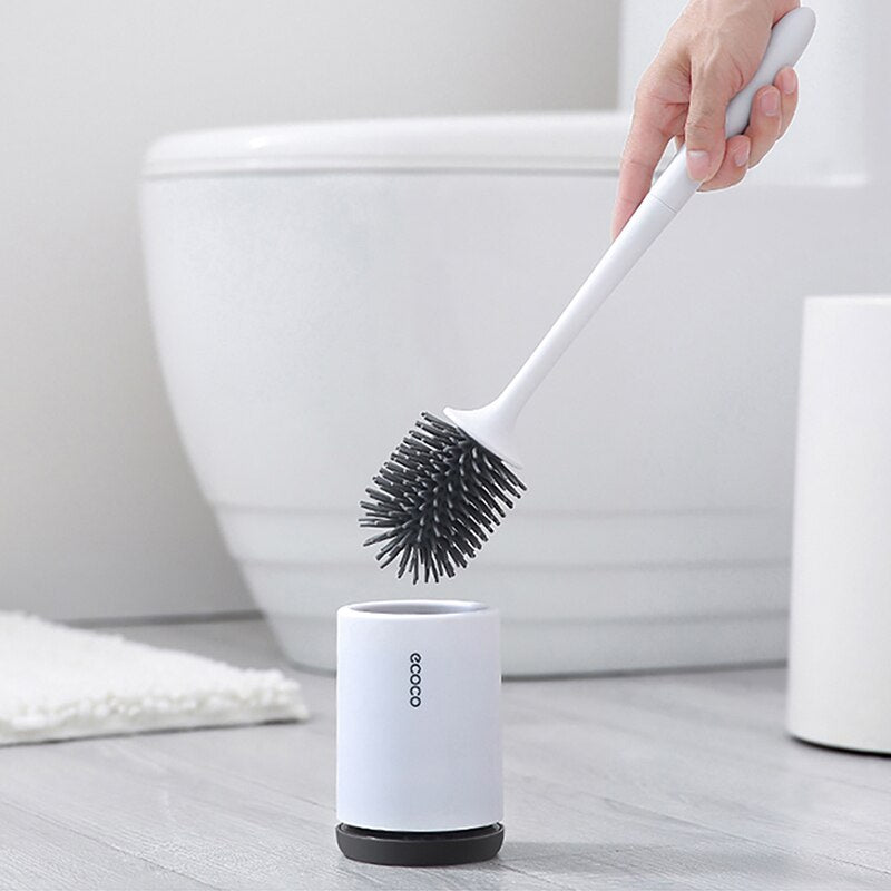 GESEW Silicone TPR Toilet Brush and Holder Quick Drain Cleaning Brush Tools for Toilet Household WC Bathroom Accessories Sets