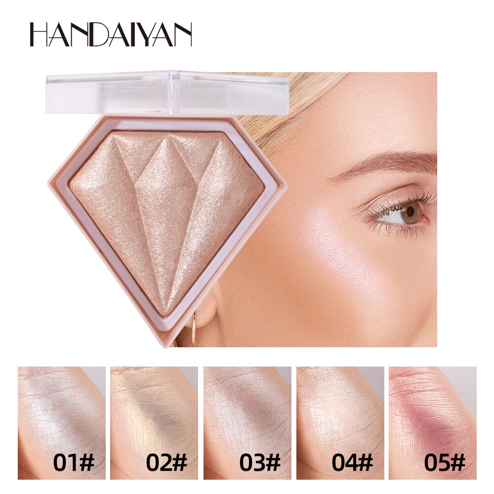 Diamond Highlighter Powder Palette Body Shimmer Bronze Pigment Glitter Face Contour Glow Highlight Makeup Palette handaiyan