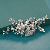 Bride Hair Combs Hair Accessories Wedding  parties Bridal Headpiece Silver Color Handmade Crystal Pearl Wedding Ornaments Hair Jewelry