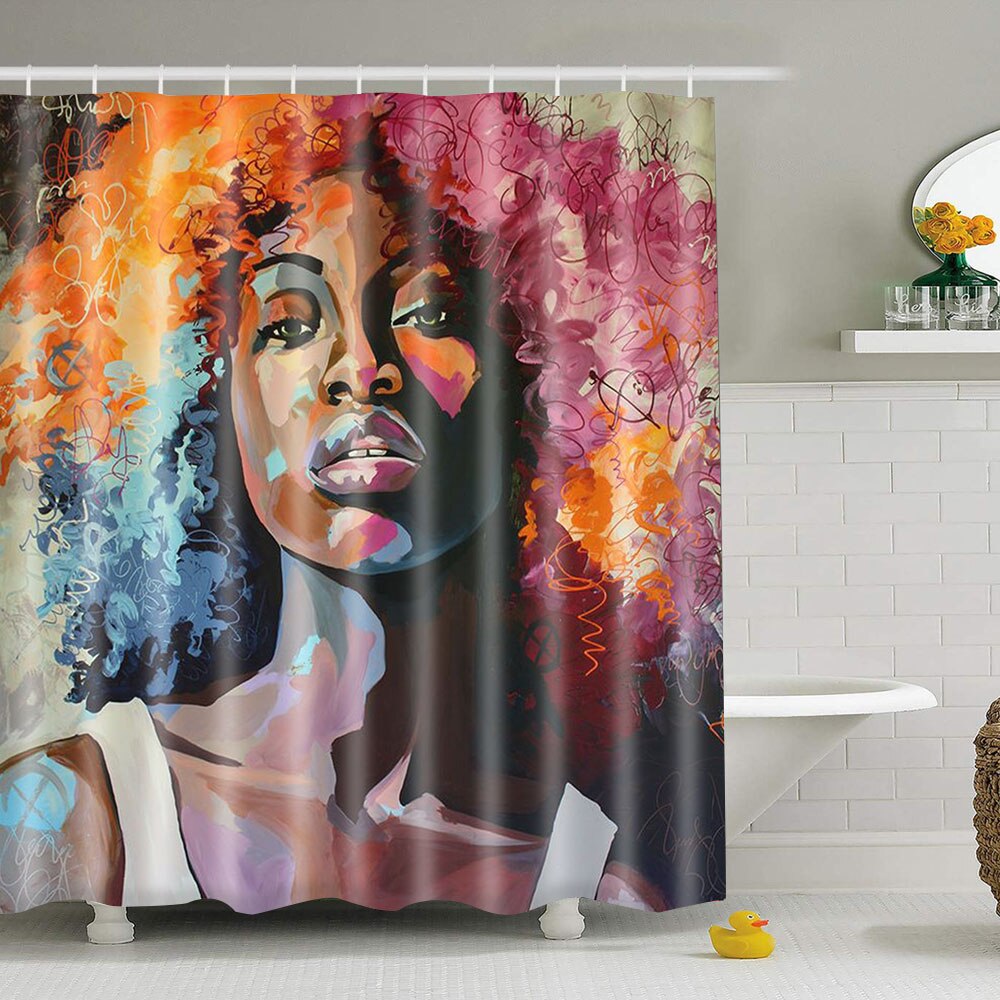 douchegordijn American Girl Shower Curtain Bathroom Waterproof Shower Curtains Hanging Bathroom Curtains For Home Decoration