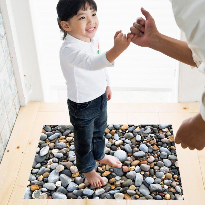 Simulation Cobblestone Floor Stickers Waterproof Wall Stickers for Bathroom Living Room Home Decoration Wall Decals