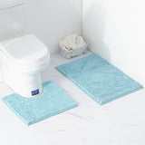 2ps-set Shaggy Chenille Bathroom Mat Set Absorbent And Machine Washable Fit Toilet Bathtub Living Room Door Bathroom Foot Floor