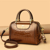 Luxury Patent Leather Handbags for Women Designer Crocodile Pattern Women's Shoulder Crossbody Bag New Ladies Messenger Purses