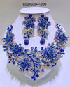 Elegant Flowers Bridal Jewelry Sets Wedding Costume Necklace & Earrings Sets Shining Crystal Gold Color Jewellery For Brides