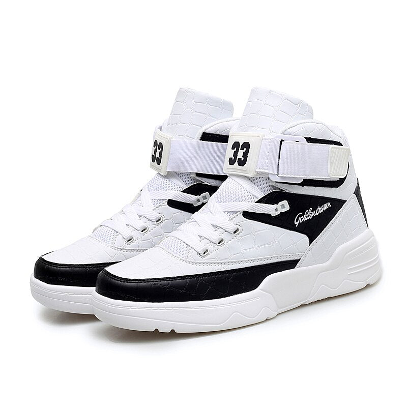 New 2020 High Top Sneakers Men Casual Shoes Breathable White Shoes Black Leather Trainer Men Chaussure Homme Mens Shoes Casual