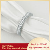 Newshe 925 Sterling Silver Straight Stackable Wedding Ring Engagement Band For Women Trendy Jewelry Size 5-12