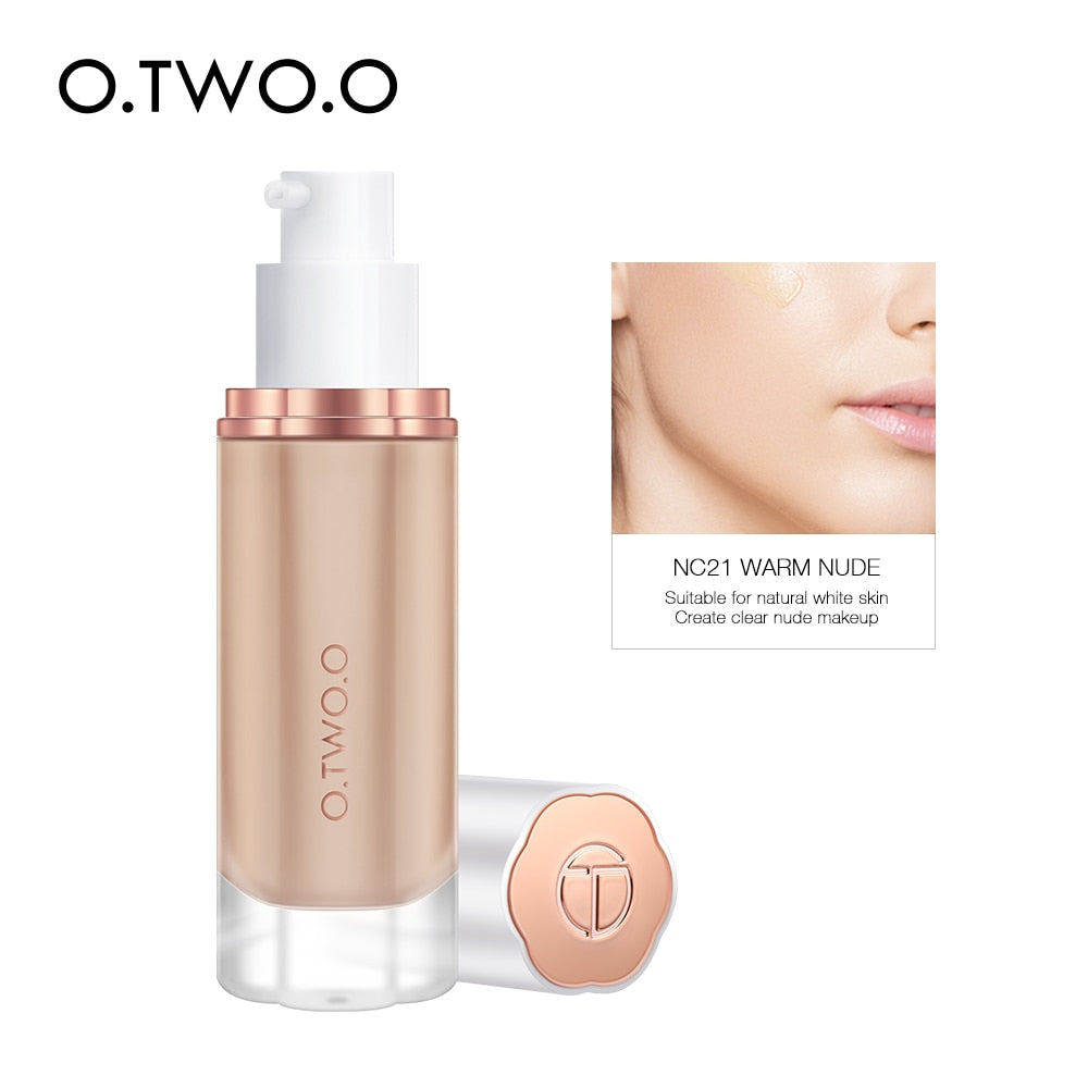 O.TWO.O Black Foundation Matte Cosmetics For Face Concealer Full Covering Moist Liquid Foundation Natural Whiten Makeup Base