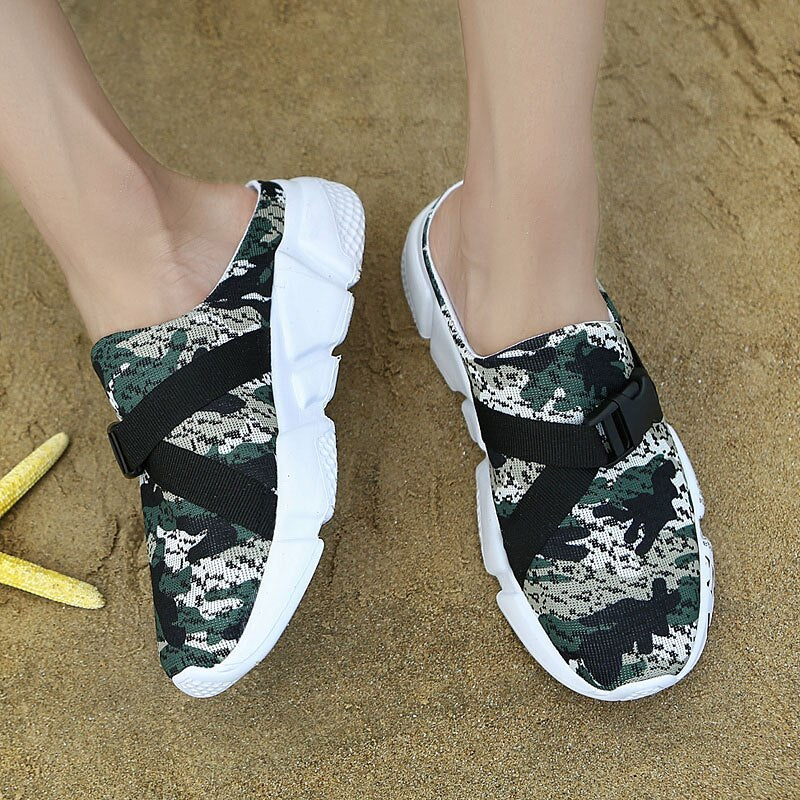 Fashion Sneakers Without Laces Man Handmade Beach Men's Summer Shoes Big Size Mesh Sneakers Light Shoes 2021 Outdoor Flats A-032