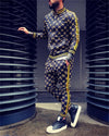 2022 New gyms Men's Sets 2 Pieces Sets Tracksuit Men's Jackets+Pants suit Sportwear Gentlemen Plaid Mens Sports Suit men Clothes