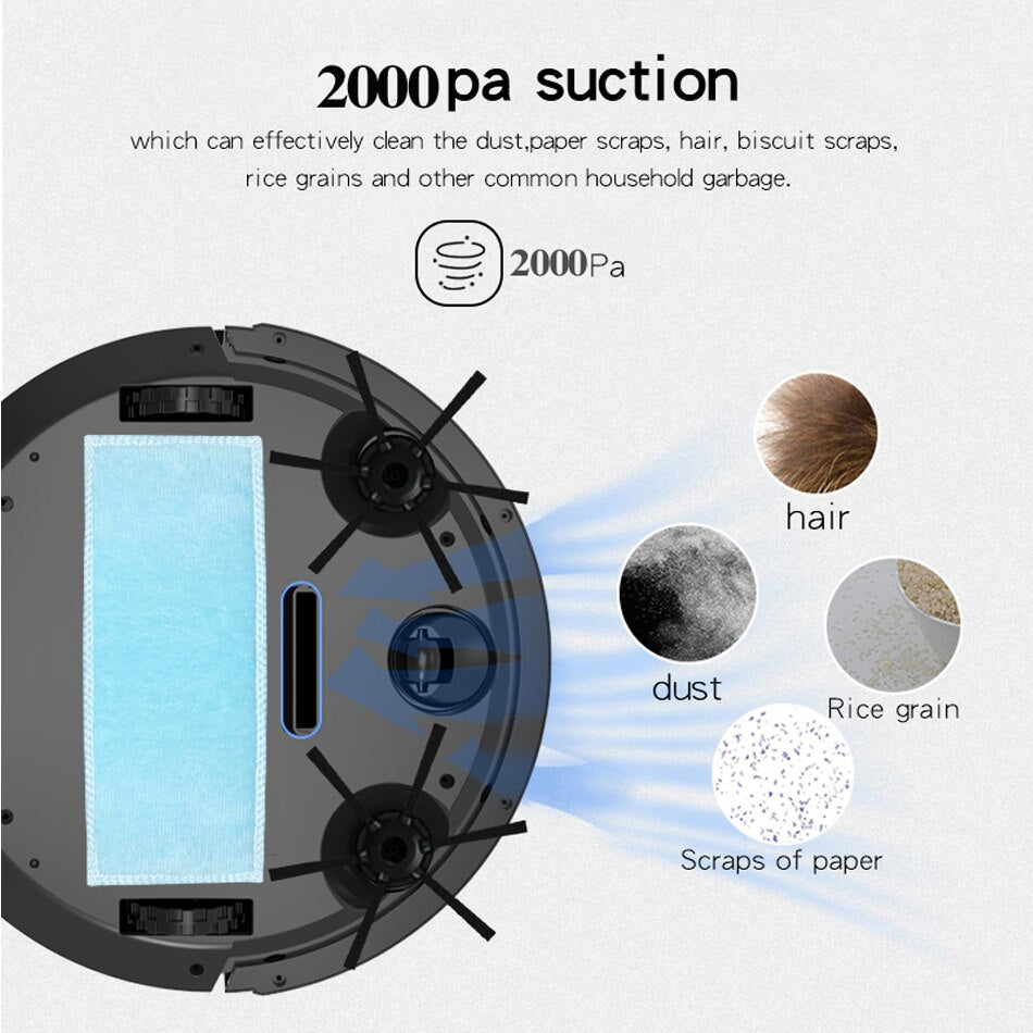 Smart Robot Vacuum Cleaner 2000Pa App Remote Control Vacuum Cleaners Home Multifunctional Wireless Sweeping Robot Cleaner New