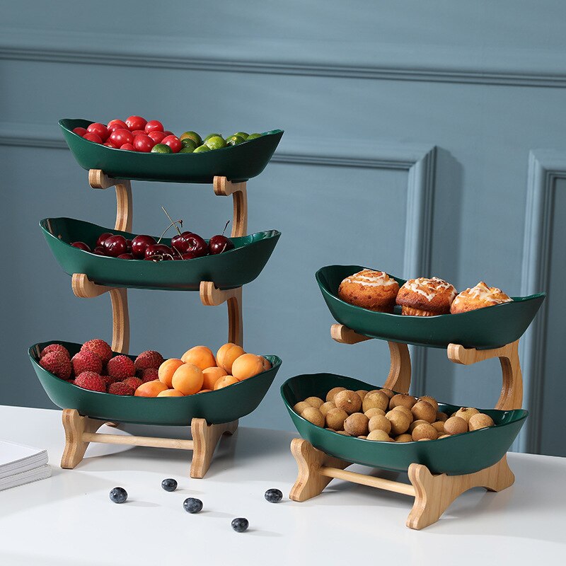 Three-layer Living Room Home Plastic Fruit Plate Snack Plate Creative Modern Dried Fruit Fruit Basket Plastic Candy Dish