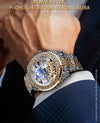 Forsining Mechanical Watch Men Tourbillon Automatic Wristwatch Luxury Hollow Waterproof New Mens Fashion Watches With Moon Pash