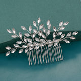 Bride Hair Combs Hair Accessories Wedding  parties Bridal Headpiece Silver Color Handmade Crystal Pearl Wedding Ornaments Hair Jewelry