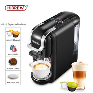 HiBREW Coffee Machine 19Bar 4in1 Multiple Capsule Expresso  Cafetera Dolce Milk&Nexpresso Capsule ESEpod  Ground Coffee Pod H2