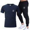 Summer Fashion Leisure SikSilk brand Men's Set Tracksuit Sportswear Track Suits Male Sweatsuit Short Sleeves T shirt 2 piece set