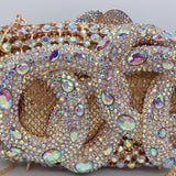 XIYUAN AB Silver Rhinestone Crystal Clutch Luxury Women's Evening Wedding Party Clutches Female Handbags Small Phone Case Bags
