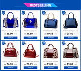AMELISH Luxury Bag for Women 2022 High Quality Patent Leather Flower Embroidery Diamond Tote Handbag Fashion Female Shoulder Bag