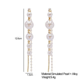 Long Dangle Earrings for Women 2022 Fashion Full Crystal Simulated Pearl Tassel Drop Earring Vintage Gold Brincos Jewelry