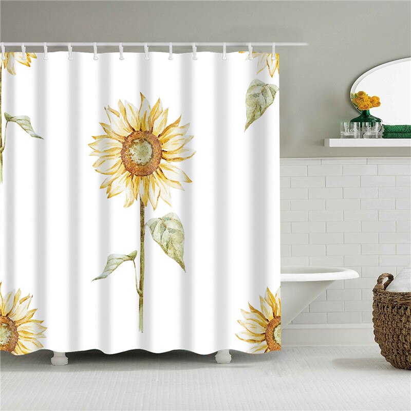 Maple Cactus Autumn Leaves Shower Curtains Bathroom Curtain Frabic Waterproof Polyester Multiple Sizes Bath Bathroom Curtain