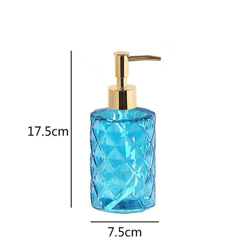 Glass Soap Dispenser Diamond Crystal Shower Gel Makeup Bottle Storage for Bathroom Kitchen